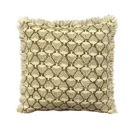 Dekorativ pude 50x50cm bomuld olivenbeige