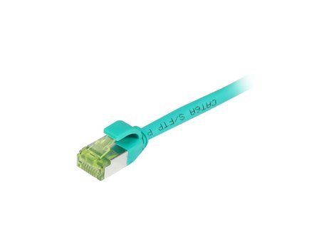 SYNERGY Patchkabel RJ45, CAT6A 500Mhz, 1,0m, grün, S/FTP, slimline rund d=4,5mm, TPE/LSZH(Superflex), AWG28, mit CAT7 Rohkabel, Synergy 21