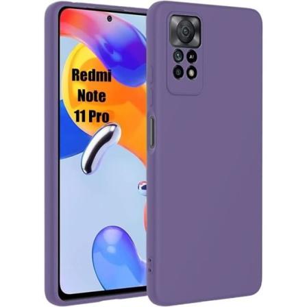 Fodral till Xiaomi Redmi Note 12 Pro 4G, Note 11 Pro 4G-5G - Skydd i flytande silikon Mörklila matteffekt