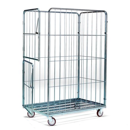 Gitterrollcontainer MARCH mit Tür, 800 x 1200 x 1800 mm