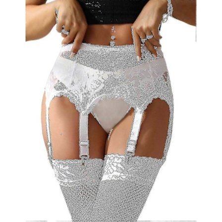 Hot dame-strømpeholder plus size blonde strømpeholder og 6 metalclips justerbar lingeri strømpeholder U WhiteA