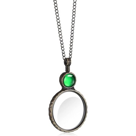 Suurennuslasikaulakoru Vintage-luuppi Kaulakoru Kirjan Sanomalehden Lukemiseen Käsitöihin Neulontatyöhön Korut, Vihreä