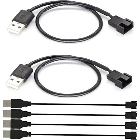 6 stk. USB til 3-pinners/4-pinners PWM 5V USB-vifte strømadapterkabel vifteadapterkoblingskabel (3-pinners/4-pinners USB-kabel)-4-pinners-(6 stk.)-4-