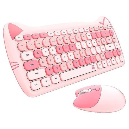 Mofii Lovely Cat Ear 2.4G Wireless Silent Mini Keyboard Mouse Kit