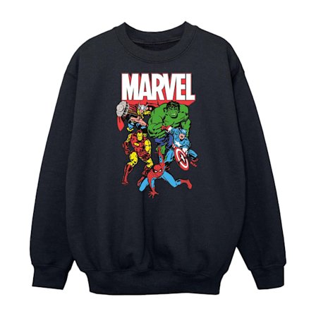 Marvel Avengers Boys Group Shot Sweatshirt 9-11 år Svart