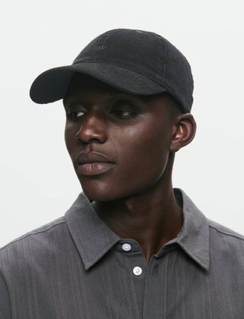 WOOD WOOD Wwlow Profile Corduroy Cap - Black - ONE SIZE