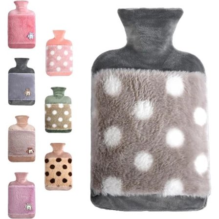 Varmtvannsflaske med trekk, 20L stor gummivarmtvannsflaske for lindring av menstruasjonssmerter, nakke, skuldre, magesmerter, varme hender og føtter