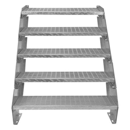 Gittertrappe med 5 trin 900x 240mm Galvaniseret stål DIN 24537 EN ISO146