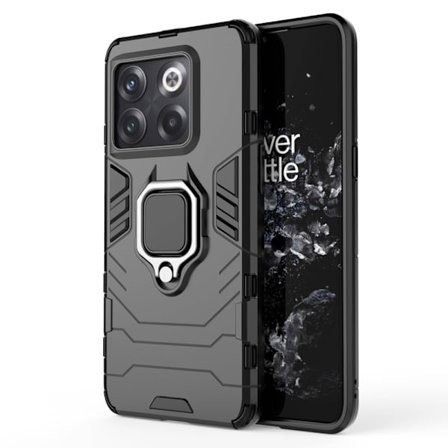 SKALO OnePlus 10T 5G Armor Hybridi metallirengas kuori - Musta