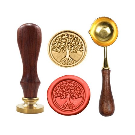 Sealing Stamp Vintage Retro Sealing Stamp Livets Tre Stempel Voksforsegling for å forskjønne konvolutter, festinvitasjoner, gaveinnpakning