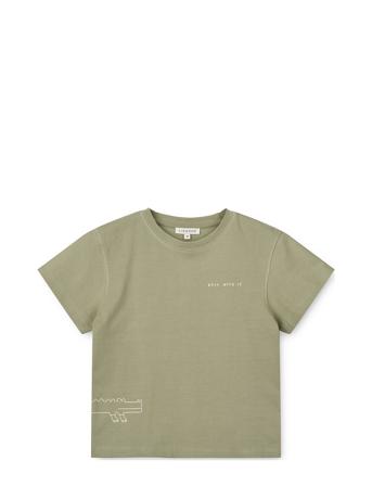 Sixten Placement Shortsleeve T-Shirt Tops T-Kortærmet Skjorte Green Liewood
