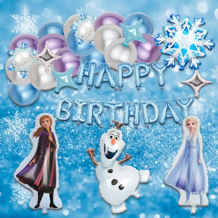 26 stk. Frozen Elsa Folieballonger Jenter Bursdag Banner Festutstyr Dekorasjon