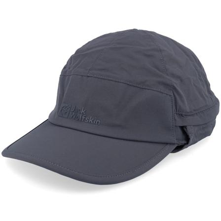 Jack Wolfskin - Black earflap Czapka Z Daszkiem - Canyon Cap Phantom Earflap @ Hatstore