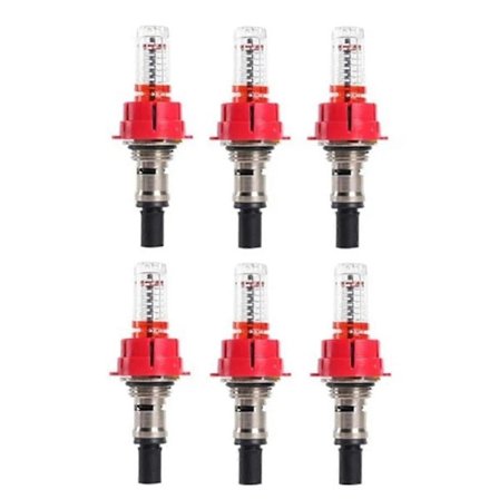 [PL】6 stk. Gulvvarmefordeler Flowmåler, Visuel Flowovervågningsregulator til Gulvvarme