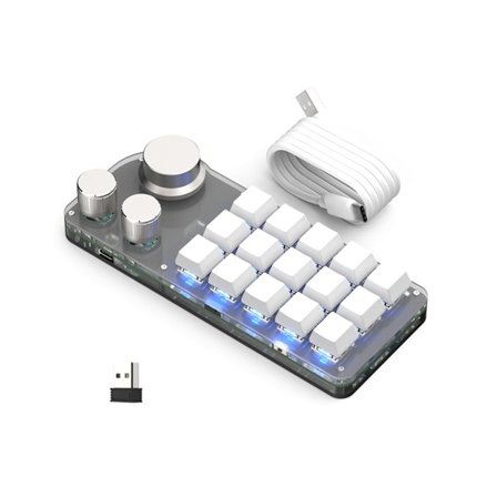 Programmering Macro Tangentbord RGB Custom Knob Tangentbord 12/15 Tangenter 3-knappar 2/3 lägen Gaming Mini Tangentbord Kopiera Klistra in Hotswap