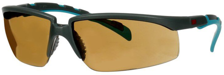 3M Solus 2000 Beskyttelsesbriller Grå/blågrøn tempel, brun linse, Øjen- & ansigtsbeskyttelse