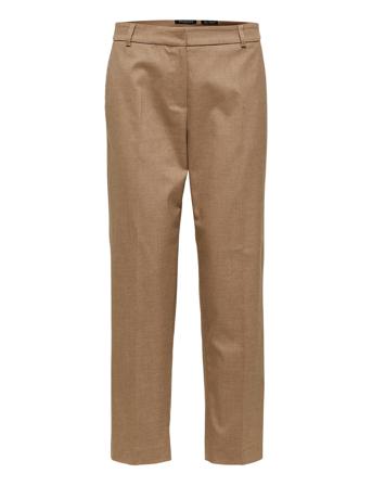 Slfria Mw Cropped Pant Camel Mel B Noos Beige Selected Femme