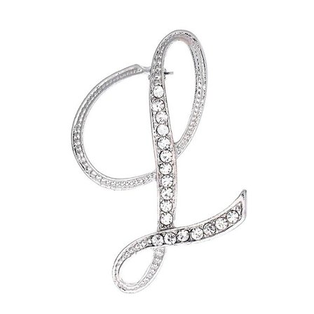 5-pak Initial Broche Nål Til Kvinder Pige Bogstaver Mode Brocher Krave Nåle Sølv