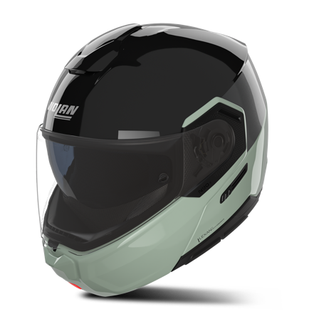 Nolan N90-3 06 Verniciatura Speciale Öppningsbar Hjälm Svart/Grön Grå/Antracit Blank S