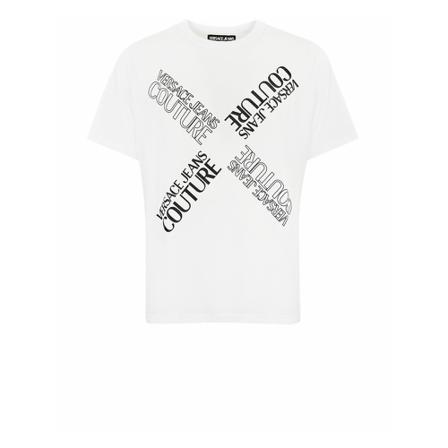 Versace Jeans Couture, T-Shirts Biały, Mężczyzna, Rozmiar: M