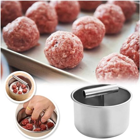 Kjøttbollemaker i rustfritt stål, Ny 6-balls manuell kjøttbollemaker maskinpresseverktøy, Kjøkken ekstrudert kjøttbollelaging verktøy for dumplings, 