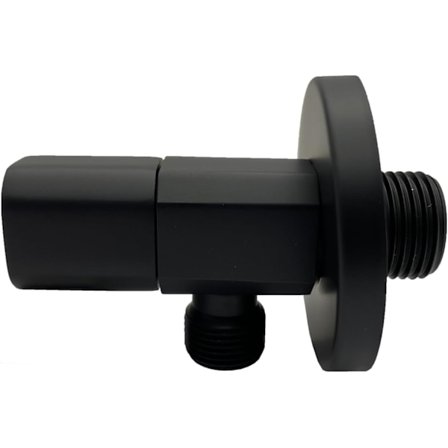 Stoppekran, Kvadratisk Keramisk Kran, Vinkelventil, for Bad, Båt, Bar eller Restaurant (Kobber Oktagonal Trekant Kran - Svart) 7,8 cm