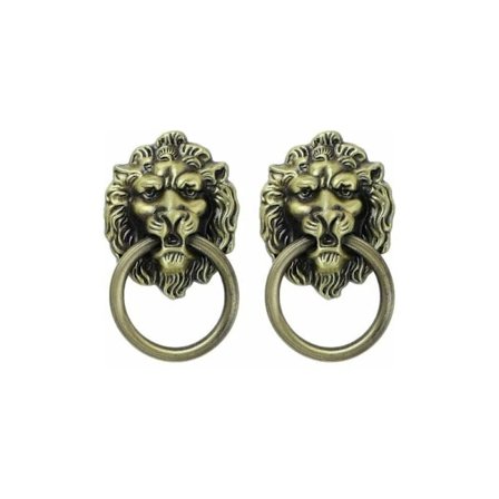 2 st möbelhandtag med skruvar antika zinklegering lejonhuvudhandtag kök skrivbord bord dörrhandtag