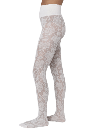 Swedish Stockings Lily Lace Tights Strumpbyxor Dam Vit LARGE