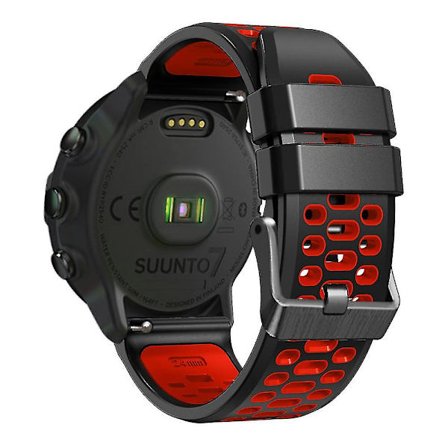 Til Suunto 7 / 9 / 9 Baro Dobbelt-farvet Silikon Urrem 24mm Multi-hul Design Hurtigudløsning Håndledsrem