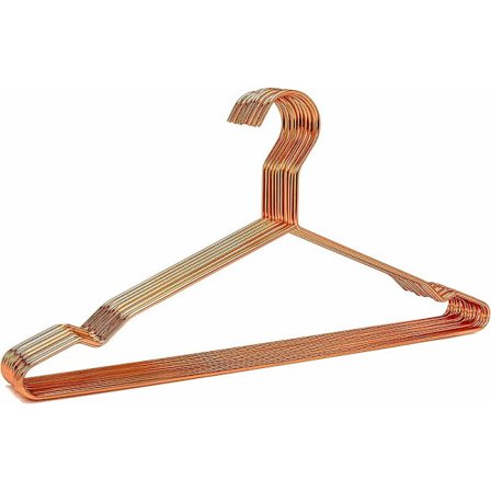 43cm raskaan kuorman kupariset metalliset henkarit, ruusukultaiset henkarit, pukuhenkarit, paitahenkarit, housuhenkarit (kupari, 10 kpl)
