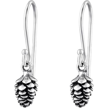 Fyrrekogle Sterling Sølv Små Dråbe Øreringe