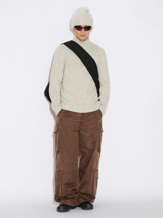 Holzweiler - Castle Wool Half Zip - Light Grey - Mens - Extra Small