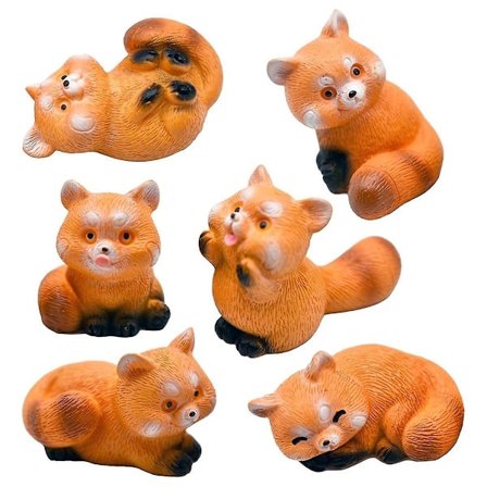 Miniature Små Figurer 1 Tomme Tegneserie Mini Rød Panda Figurer Sæt Søde Harpiks Dyr Kage Toppers - WELLNGS
