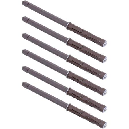 Väggbokhylla dolda skiljeväggspinnar (brun, 10 x 100 mm) 6 st