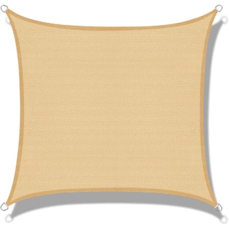 Varjopurje (HDPE) Suorakulmainen 4 x 4m Hiekka UV-säteiltä suojaava Terassille Leirintäalueelle Ulkoilmaan Puutarhaan KLB