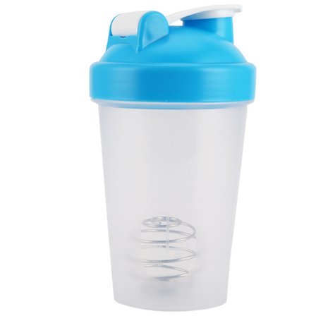 400ML BPA-fri Plast Protein Shake Flaska Fitness Sport Vattenflaska Blå