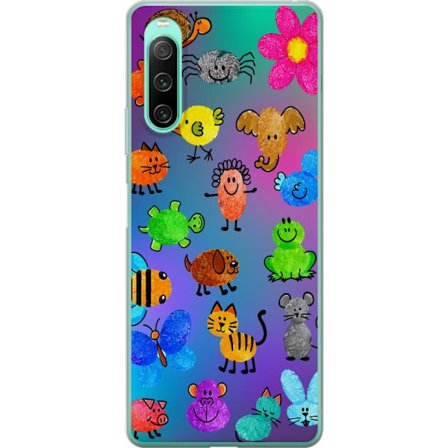 Kompatibelt Mobildeksel til Sony Xperia 10 IV Little Scribble Friends