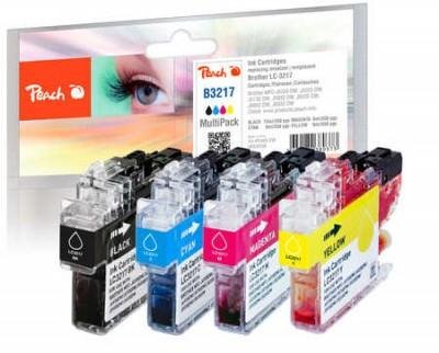PEACH Ink PEACH Brother LC-3217, Multi-Pack, PI500-238 4x inks: 1x bk,c,m,y each, (UK=