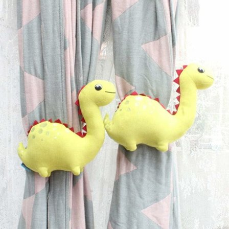 Dinosaur-Gressgrønne Dinosaurer (Pakke med 2) Gardinbindestropp Barn