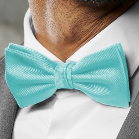 Baby Blue Pre-Tied Grosgrain Bow Tie for Men - Pre-tied bow ties