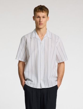 Selected Slhrelaxsun Shirt Ss Resort - White - XL