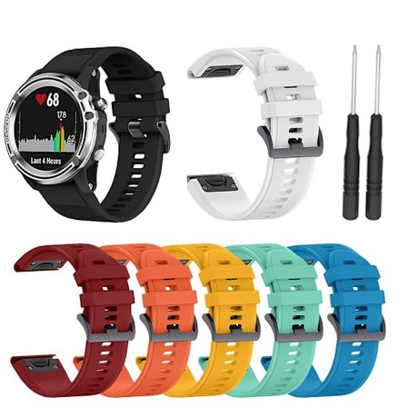 Ersättningsarmband för Garmin Fenix 5s Plus 6s Pro, Silikon 20mm Smartwatch Armband svart - Perfet