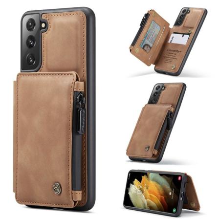 Samsung Galaxy S21 - Caseme Skal Med Plånboksfunktion - Brun Brown Brun
