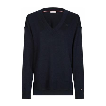 Tommy Hilfiger V-Nk Sweater Blå, Dame