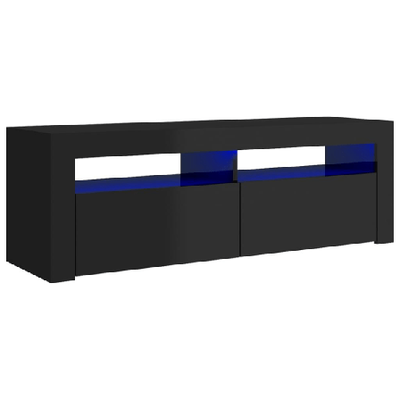 Vidaxl Tv-bänk Med Led-lampor Högglans Svart 120x35x40 Cm Svart