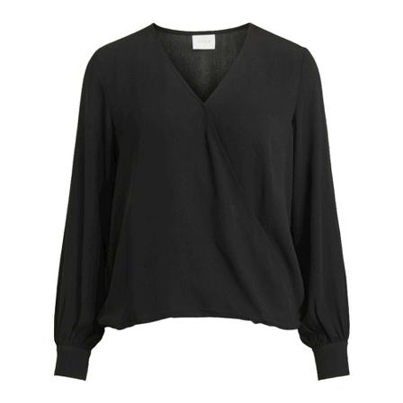 Vila, Blouse Vinalu L/S Top/Su Zwart, Dames, Maat:S,polyester