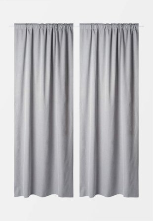 Åhléns Home Mörkläggningsgardin INES 135x300 cm, 2-pack Gardiner Grå ONESIZE