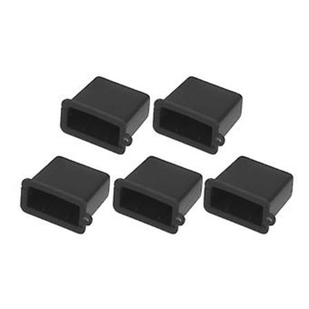 5 st USB Typ A Hane Anti-Damm Plugg Skyddskåpa (Svart)