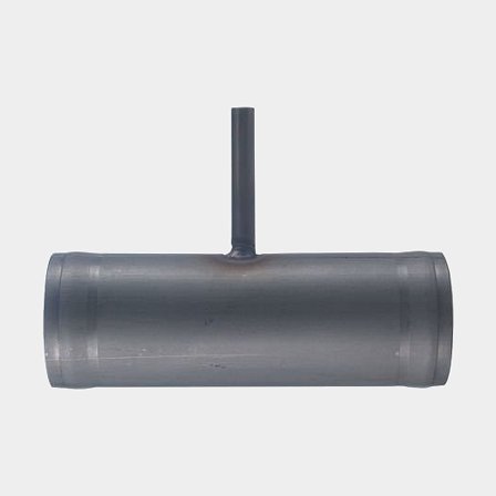 1852-Marine DPC anslutningsrör till antihävert 63mm i rostfritt stål för utloppsrör och dämpare i grå färg