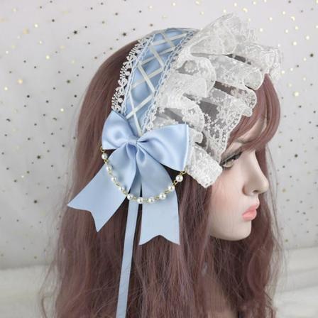 Lolita Kjole Tilbehør Maid Hodeplagg LYS BLÅ light blue